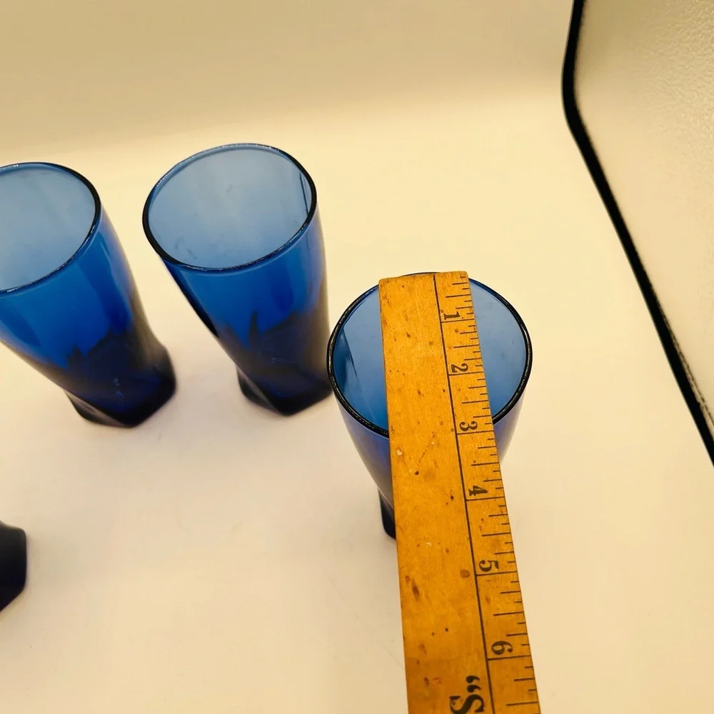 Blue Modern Tumbler Glasses - Set of 4